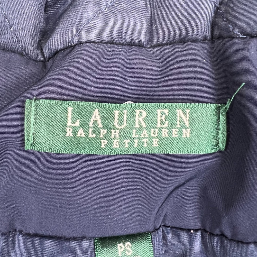 Lauren‎ Ralph Lauren Parka Coat Womens SP Navy Blue Quilted Lined Snap Hooded - Picture 7 of 16